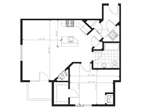 Floor plan 1 Bed 1 Bath