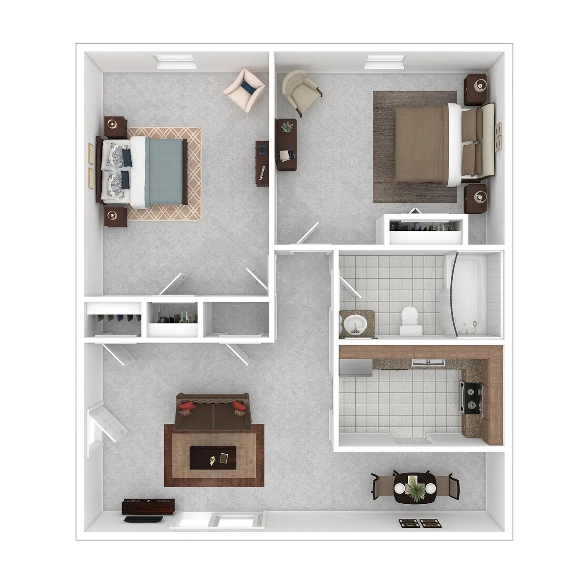 Floor plan Two Bedroom, One Bathroom