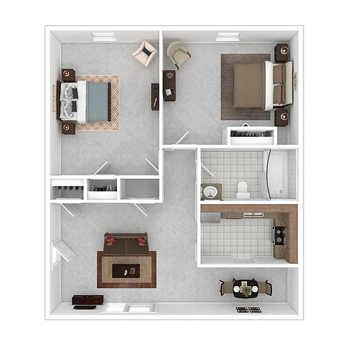 Floor plan Two Bedroom, One Bathroom