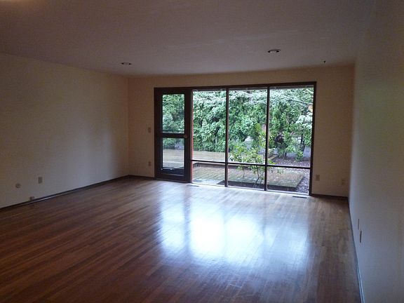 View from living room into back yard