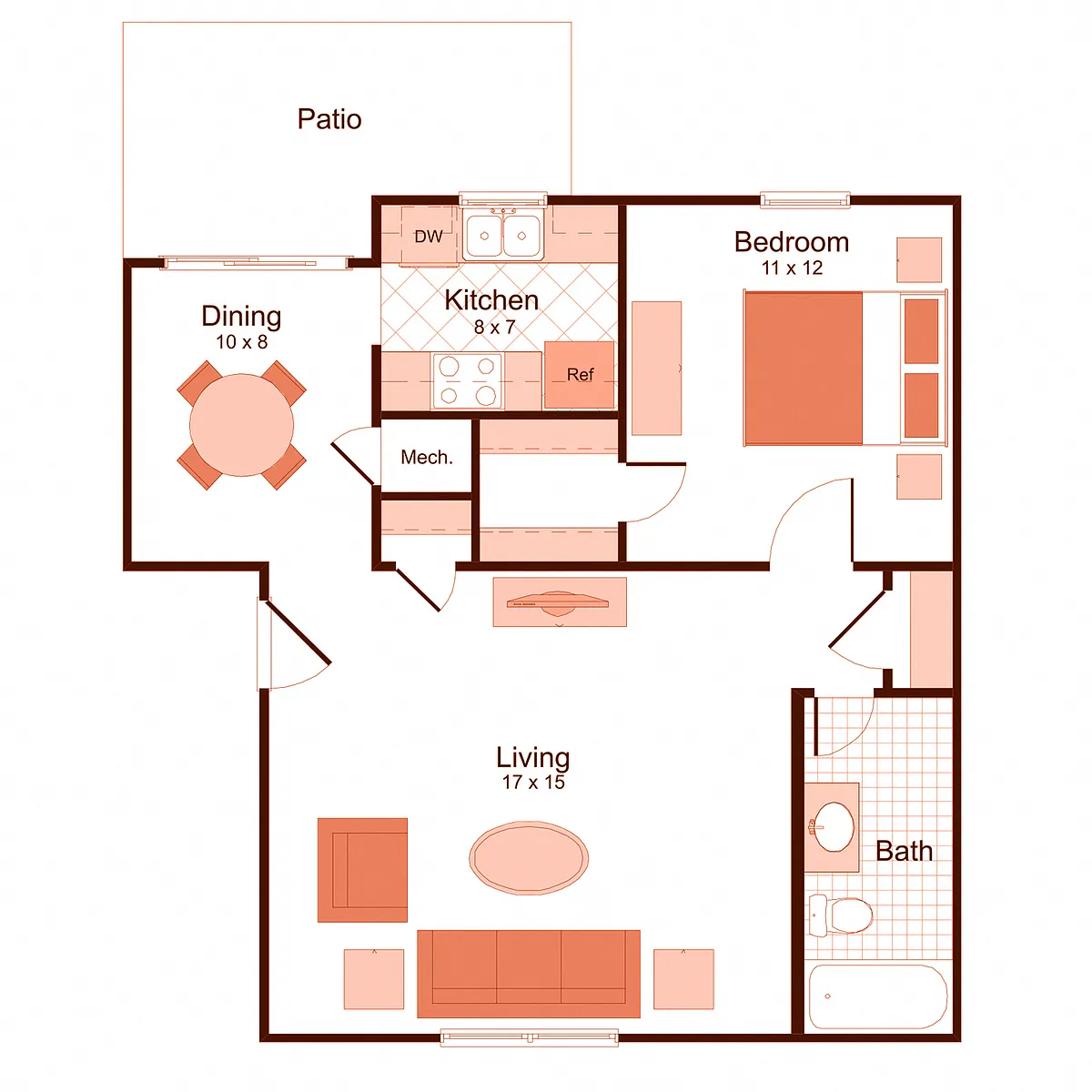 Floor plan 1x1 (Apartment)