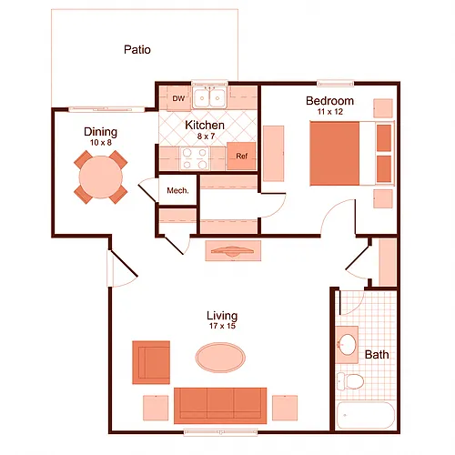 Floor plan 1x1 (Apartment)