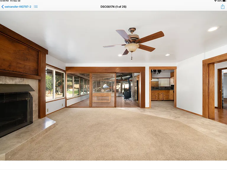 Carpet has been replaced with wood