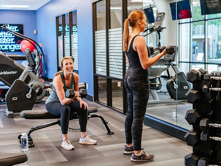 Fitness center with free weights