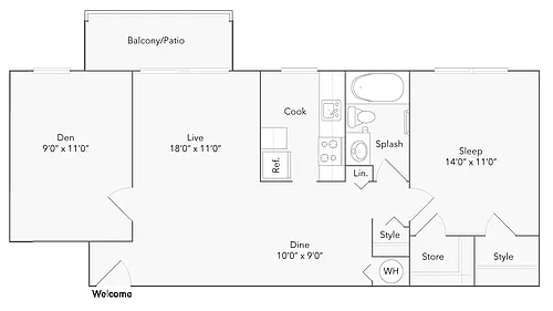 Floor plan Amherst Den