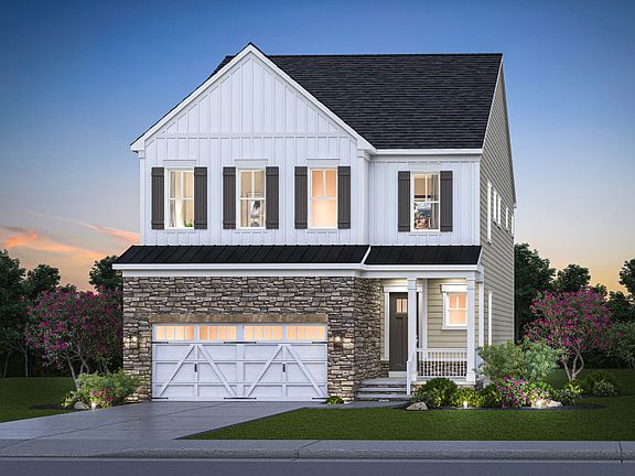 Wincrest Exterior Rendering - Elevation 3 at Mason Park in Fairfax, VA.