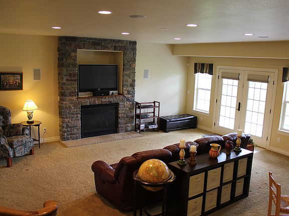 Custom fireplace-- Basement