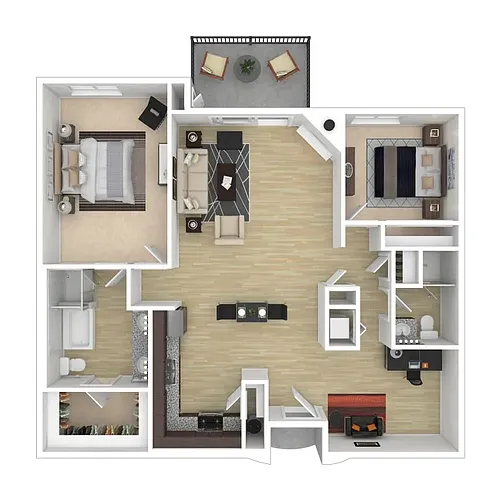 Floor plan Two Bedroom/Two Bath B