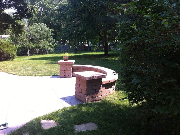 New patio in large backyard