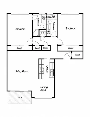 Floor plan 2-Bedroom 2-Bathroom