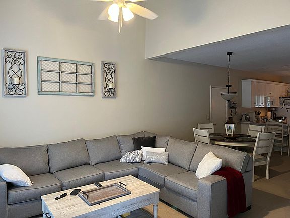 Living room with cathedral ceiling