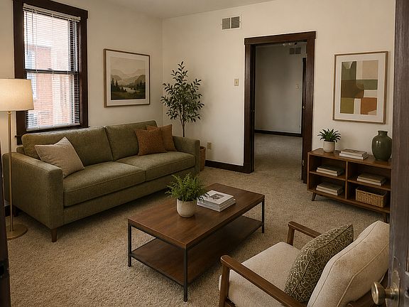 Living room, virtually staged for ideas