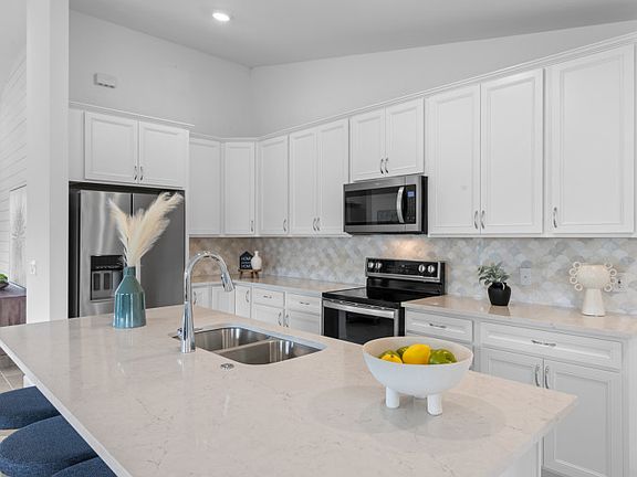Open concept kitchen with center island