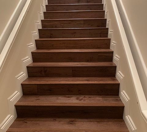 beautiful wood stairway