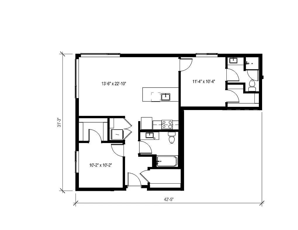Floor plan 2 Bed/2 Bath-B16.2