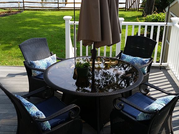 Trex deck with view of cove