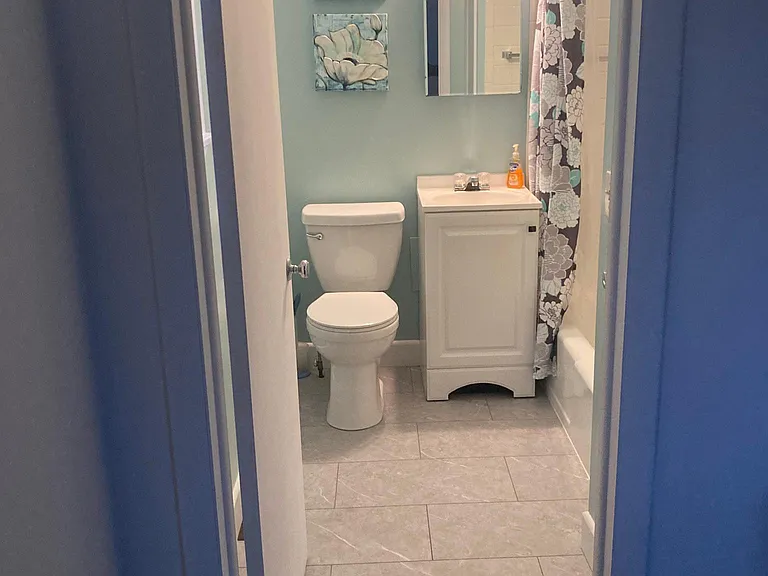 Bathroom off of bedroom