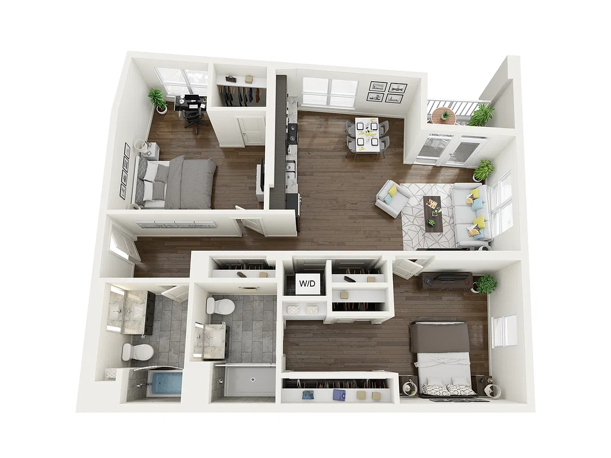 Floor plan 2 Bedroom 2 Bath