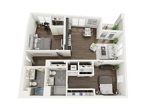 Floor plan 2 Bedroom 2 Bath