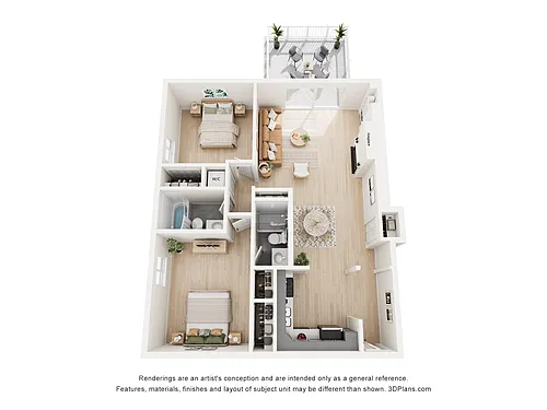 Floor plan 2 Beds 2 Baths