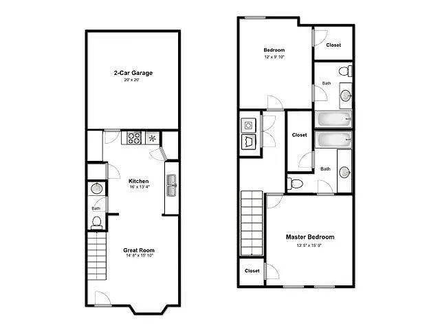 Floor plan Mountain View 2x2
