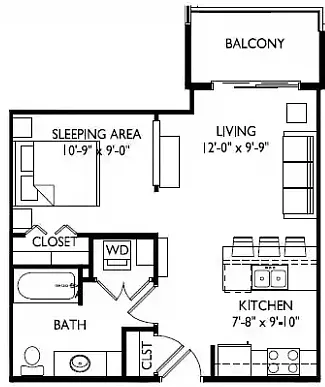 Floor plan Studio G