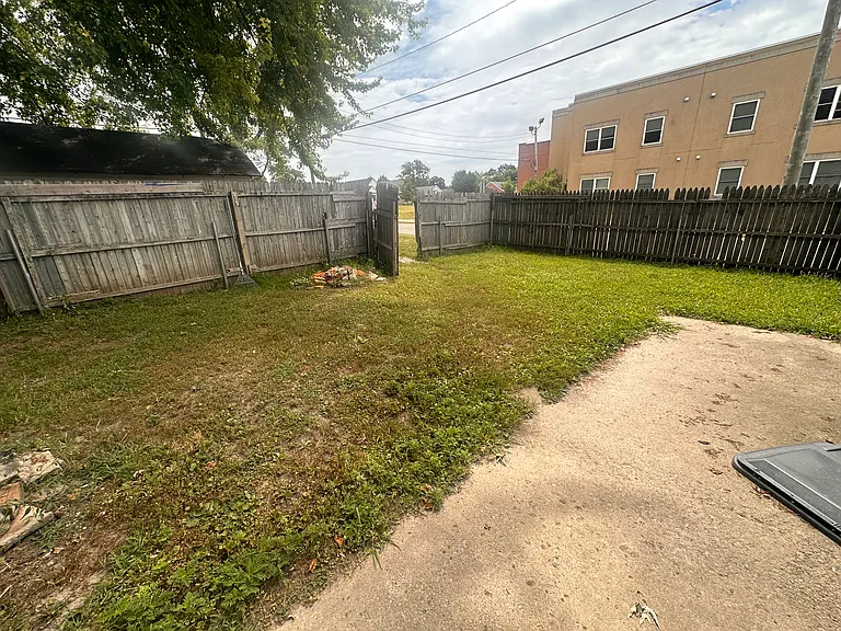 Private fenced in backyard.