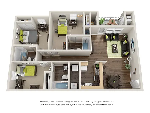 Floor plan 3 Bed 3 Bath Spartan