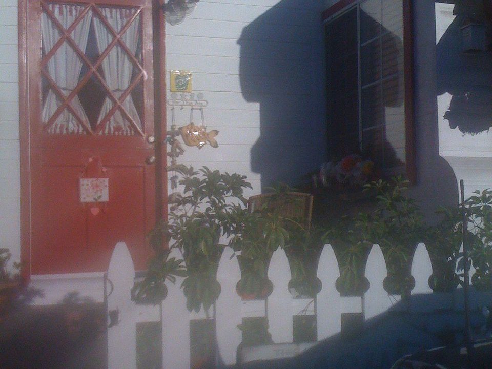 Deck and front door of mobilehome