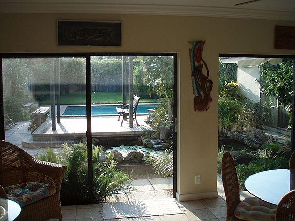 Dining Room view of the pond/backyard