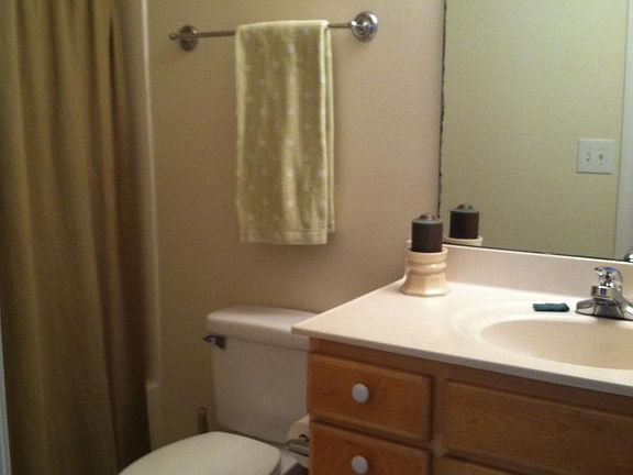 Entry to master bath is privately located within master bedroom