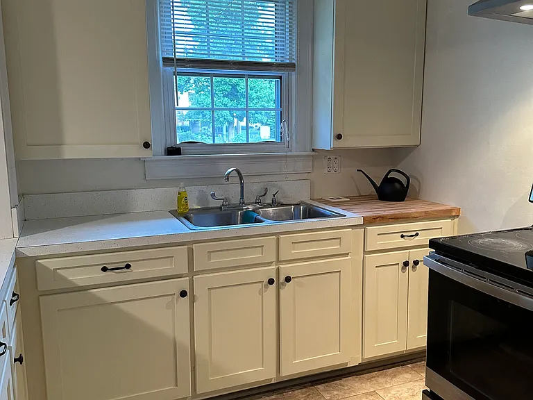 Kitchen window looking out to front of house.