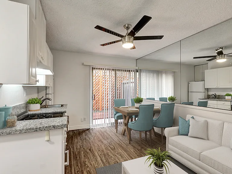 *Living Room / Dining Room*

This photo is a sample of our beautifully updated 1st floor Patio unit (CURRENTLY NONE AVAILABLE) with the same bright, modern finishes. (All units are unfurnished)