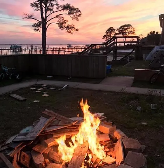 Bonfire at dusk