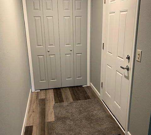 Front door entry with coat closet