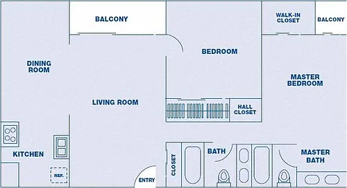Floor plan 2 Bedroom/ 2 Bath