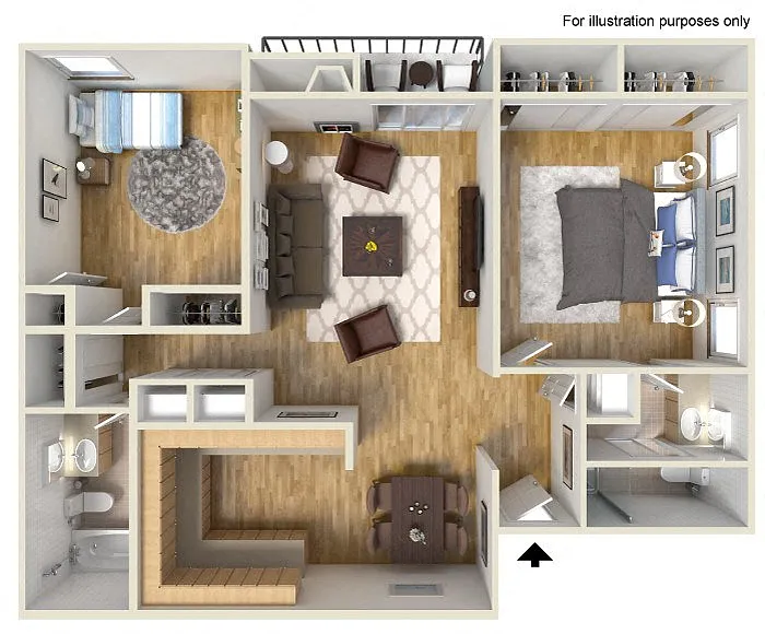 Floor plan 2 Bed 2 Bath