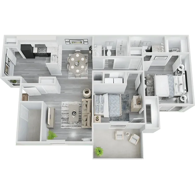 Floor plan Two Bedroom Two Bath - B4
