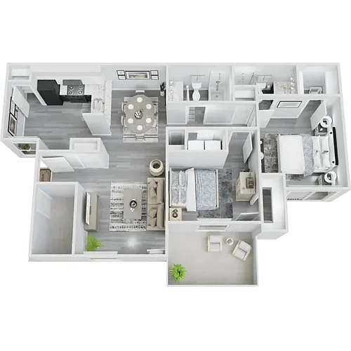 Floor plan Two Bedroom Two Bath - B4