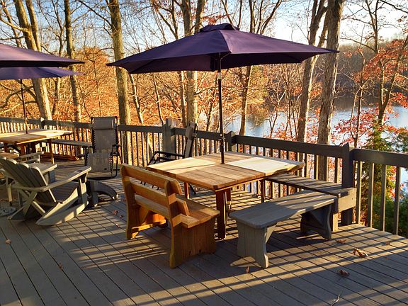 Upper deck overlooking lake