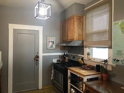 Kitchen fully stocked with appliances and dishes, etc. (stainless steel Bosch dishwasher not shown) W/D just outside kitchen door