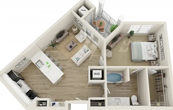 The Pinckney One Bedroom Floor Plan The Pinckney One Bedroom Floor Plan