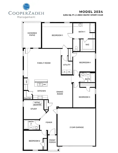 Floor plan 4 Bedrooms and 3 bathrooms