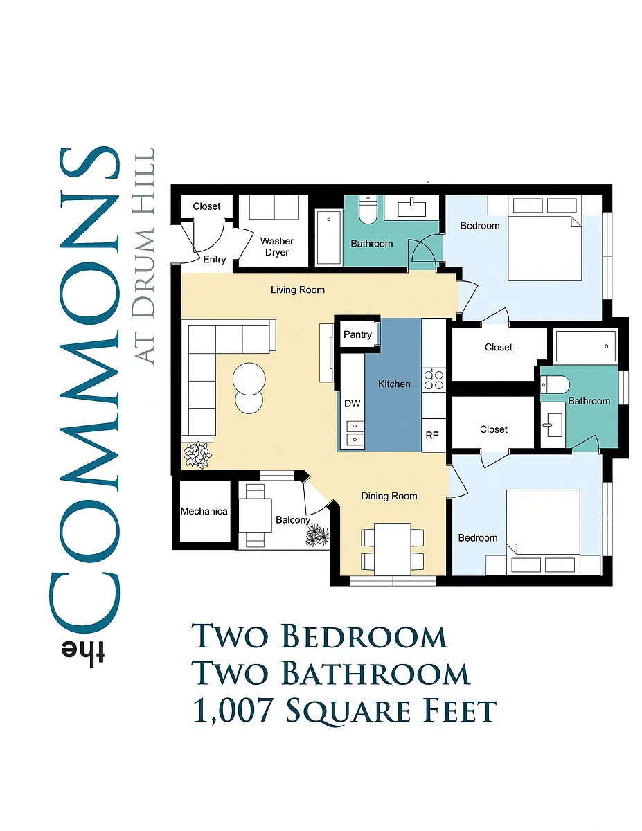Floor plan Two Bedroom A - Renovated