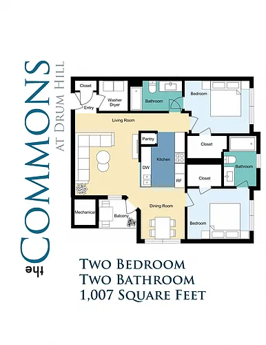 Floor plan Two Bedroom A - Renovated