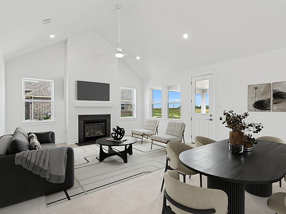 Great room with fireplace