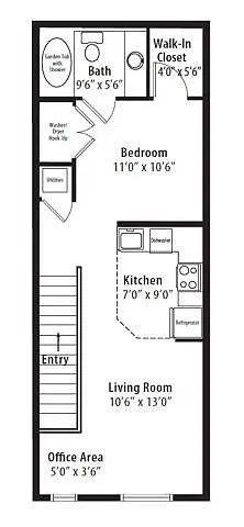 Floor plan Studio Premier Terrace