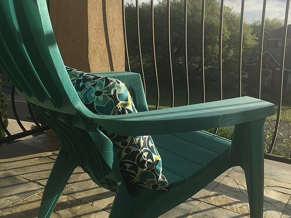 Balcony with hill country views