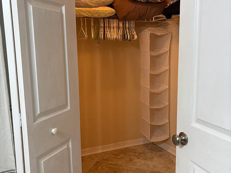 Hang up all your clothing and make yourself at home!