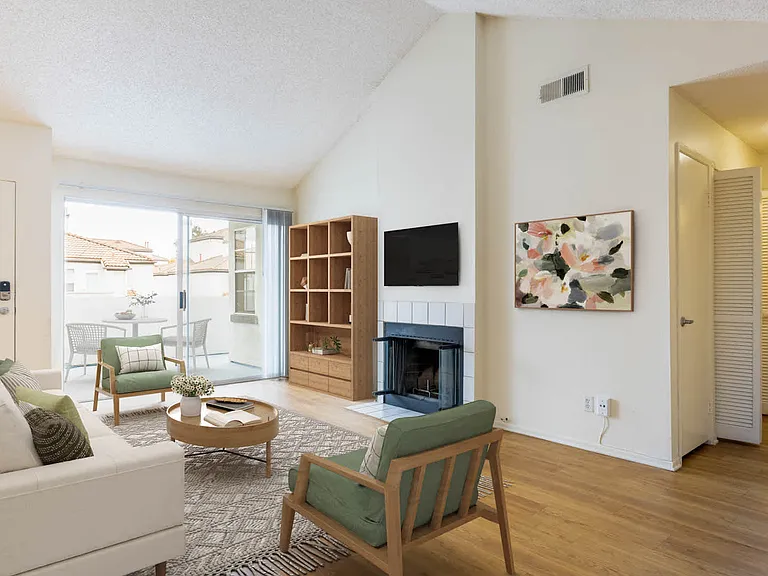 Living Room with Balcony and Hard Surface Flooring